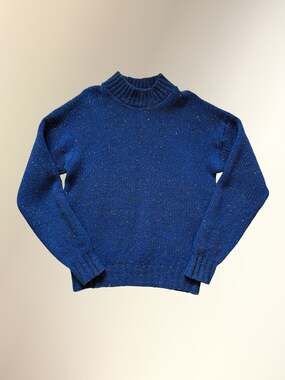 Eddie Bauer Blue Wool Blend Crewneck Sweater USA Made Women's M